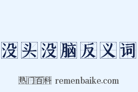 没头没脑反义词是什么意思的图片